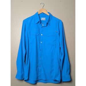 Pacific Trail Shirt Mens M Blue Long Sleeve Hiking Fishing Outdoor UPF